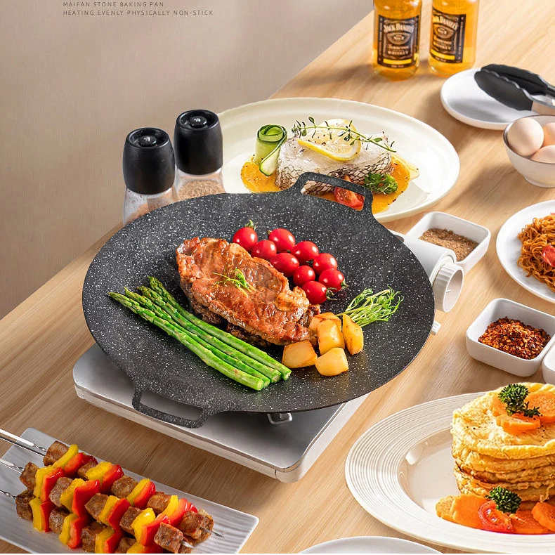 Chinese manufacture custom cast, iron material 24 inch pizza pan pizza maker grill pan stackable