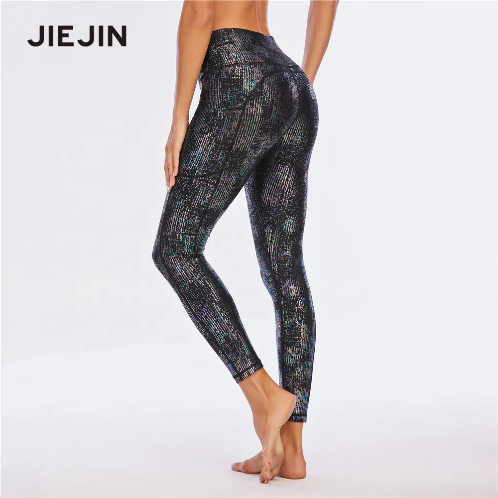 Glossy metallic pants womens leggings high waist leggings women workout clothes fitness wear compression tights  yoga leggings
