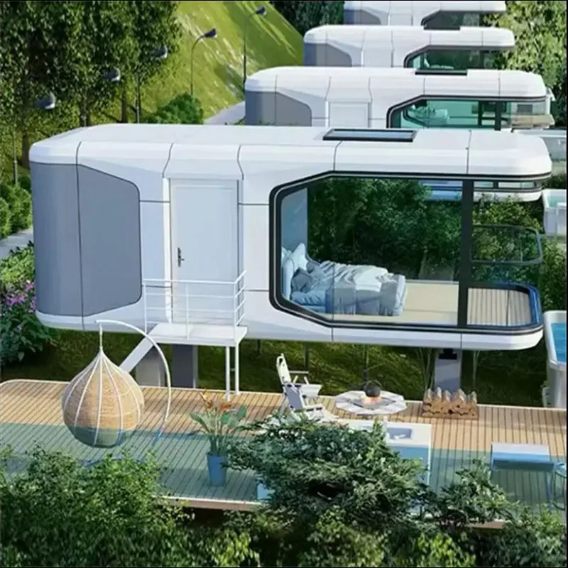 Luxury Portable Mobile Home Stay Resort Building Ready To Ship Prefab Vessel Capsule Cabin Holiday House