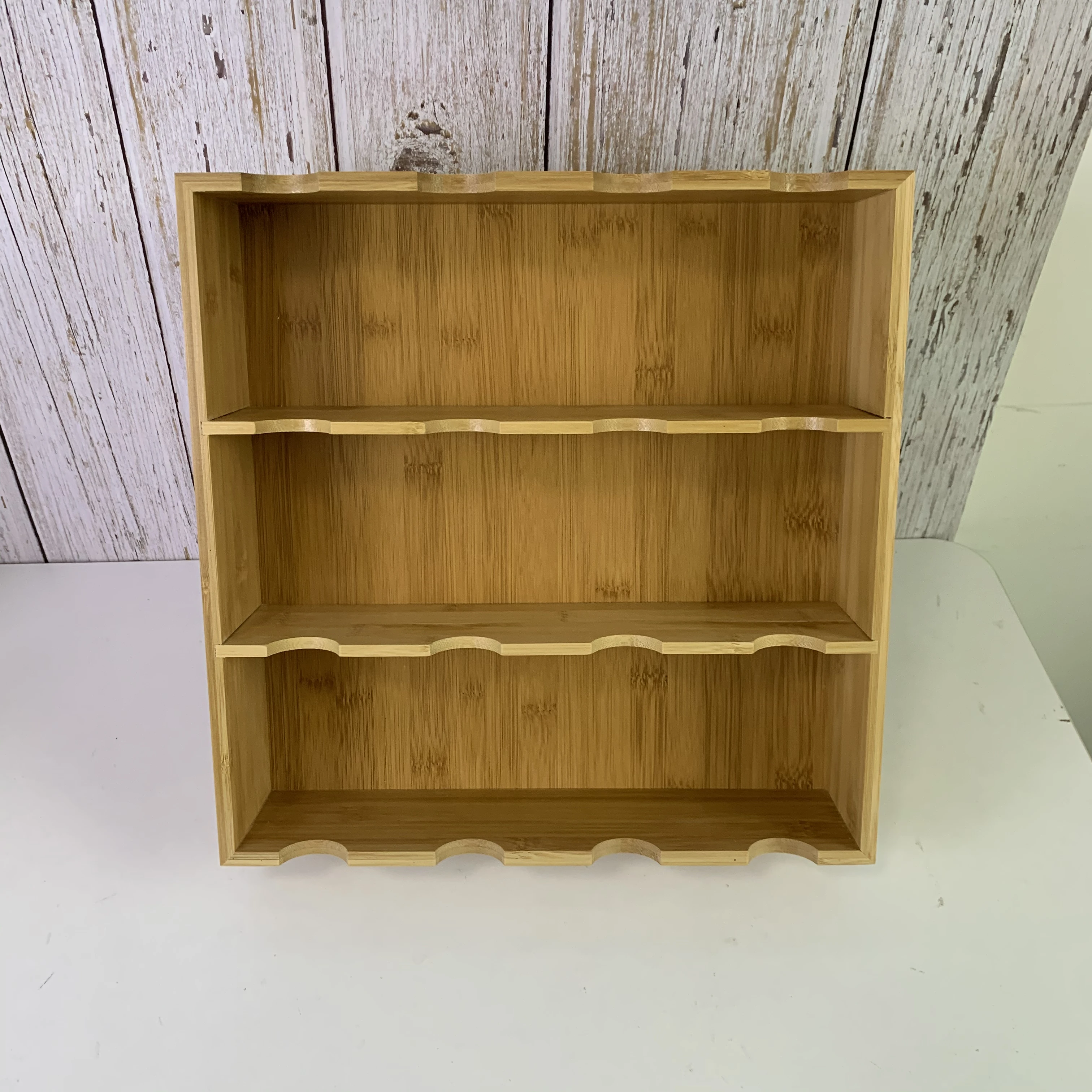 3-Tier Bamboo Spice Shelf with Foldable Leg.Versatile Bamboo Spice Rack Organizer for Countertop/Drawer Seasoning&Spice Holder