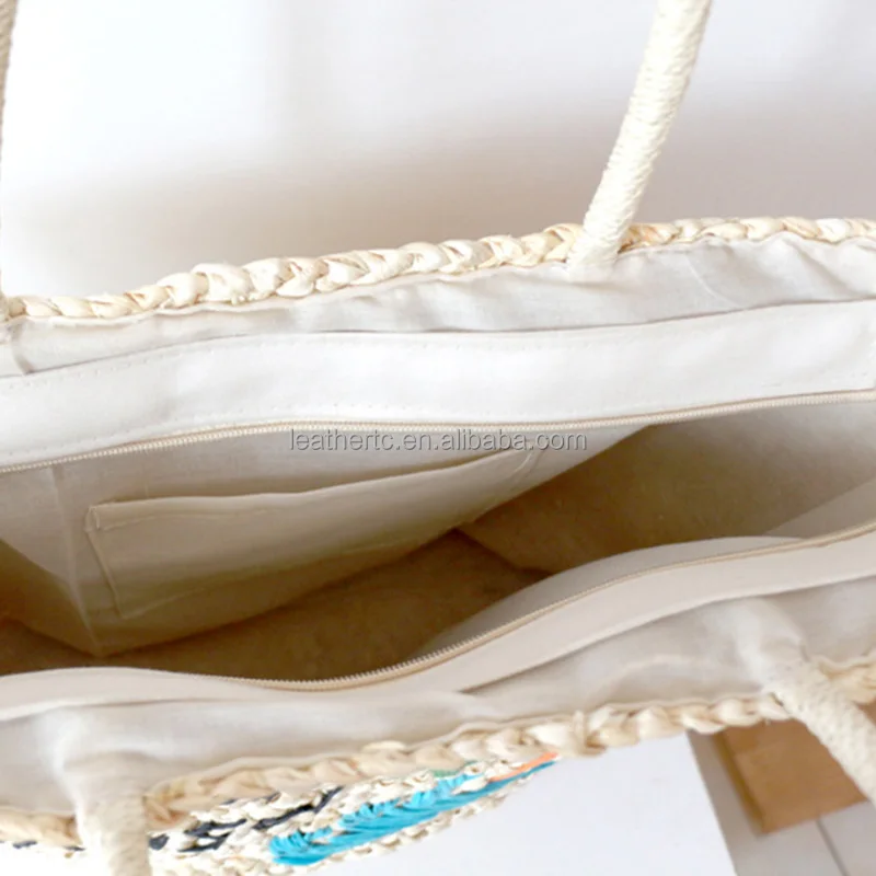 Designer custom corn husk hand-woven coconut tree straw bag one shoulder portable ladies bag holiday beach bag