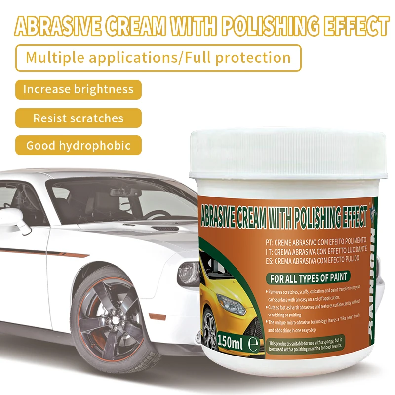 ABRASIVE CREAM WITH POLISHED EFFECT Waterless car care solid hydrophobic waterproof carnauba polishing car wax paste
