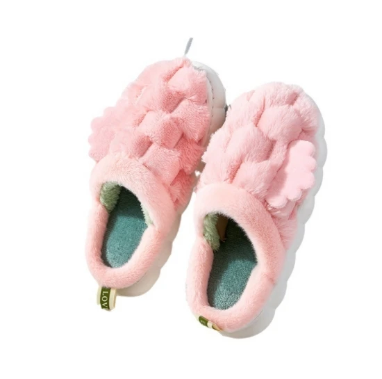 New cotton slipper with small wings treadle the shit on the golden turtle fluffy slipper