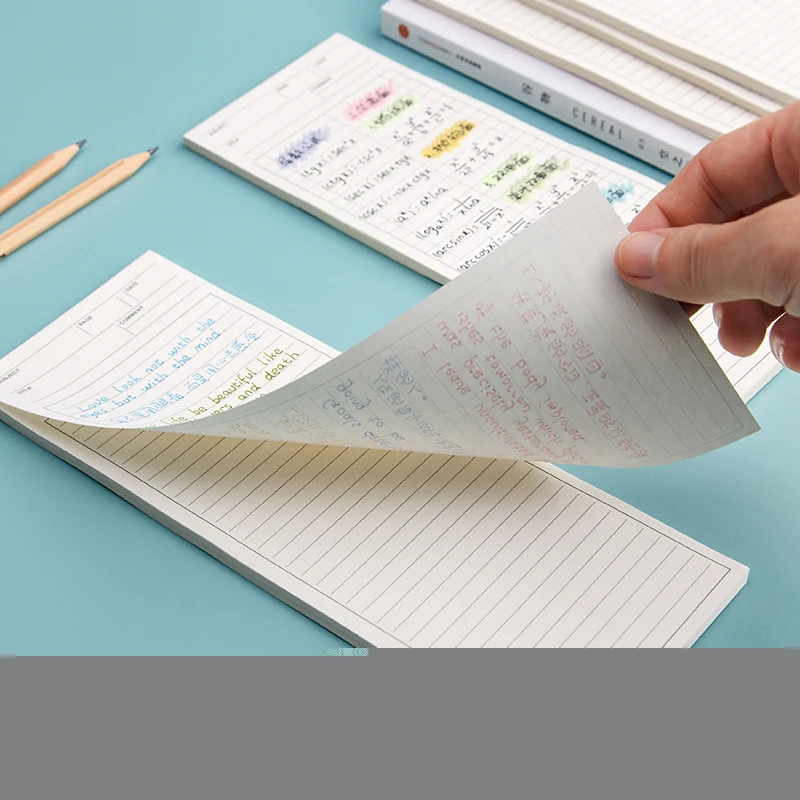 Creative Multi-function Horizontal Line Grid Sticky Memo Pad Cartoon Cute Student Day Week Plan Time Message Registration Note