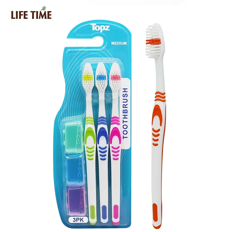 1PK 3PK Anti slip handle  deep lean adult toothbrush OEM toothbrush