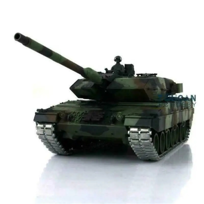 Модернизированный бак Ver Henglong 1/16 TK7.0 Leopard2A6 RC 3889 360 ствола башни выдвижной металлический гусеничный двигатель