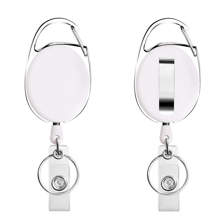 Advertising Gift Promotion Cheap Designer Retractable Id Card Decorative White Badge Reels