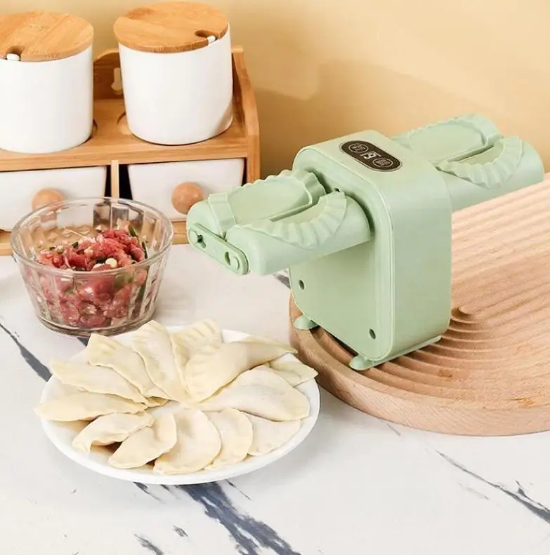 Household Double Heads Electric Automatic Dumpling Making Machine Rechargeable Wrapper Dumpling Press Maker Mold Kitchen Tools