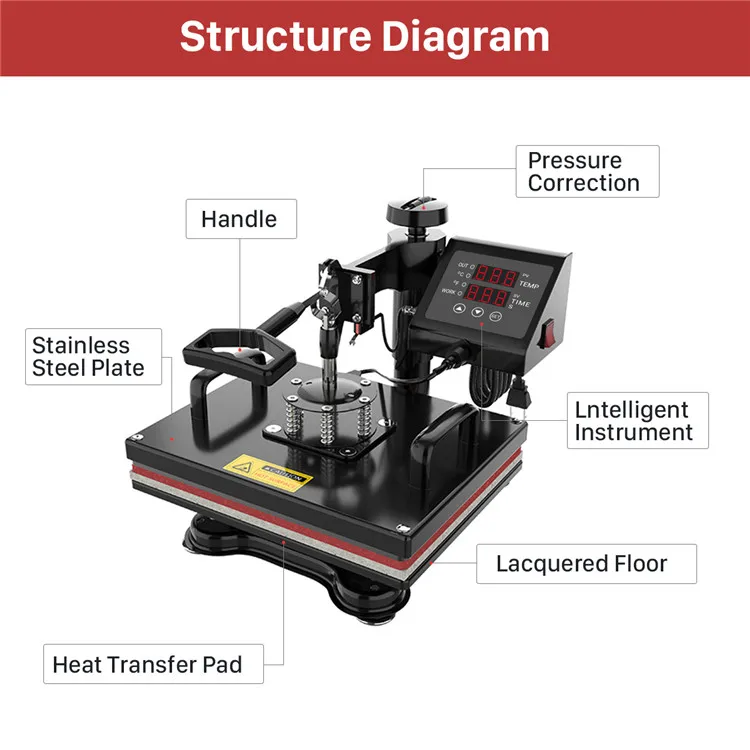 Tumbler Press Heat Press Machine for HTV Vinyl Projects Multi-functional All-in-one 5 in 1 Whole Machine Flatbed Printer 6KG