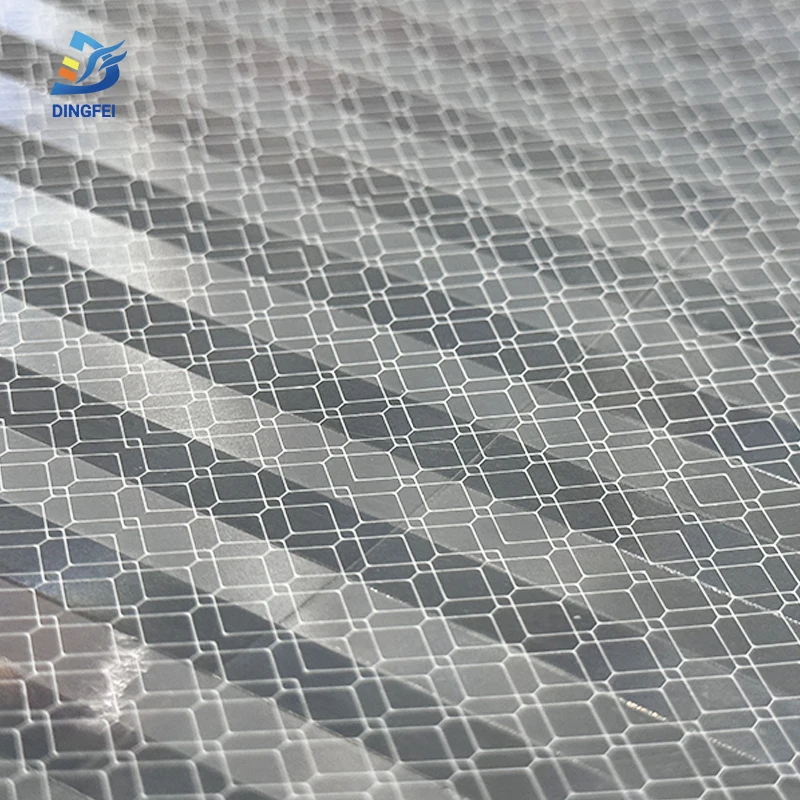 ASTM D4956 Type 6 EN12899 Class RA2 PC PMMA Custom Pattern White Diamond Grade Reflective Sheeting with Aluminum Backing