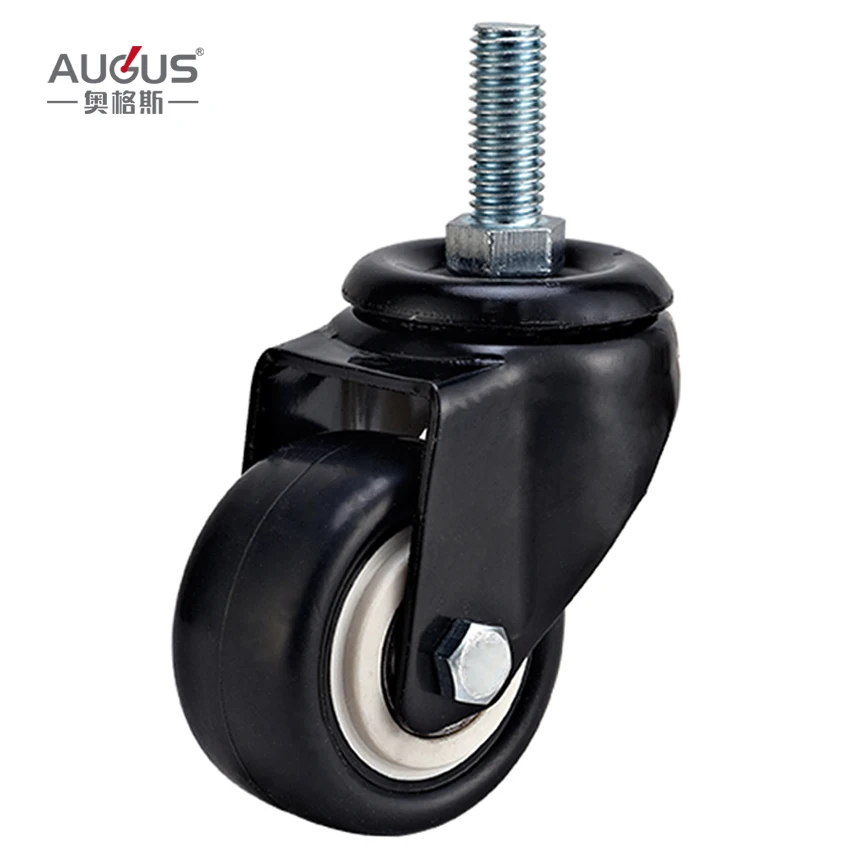 Колесные диски AGS-03 из черного полиуретана с черным лаком, 1,5 дюйма, 2 дюйма, 2,5 дюйма, 3 дюйма, легкое колесо с двойными подшипниками