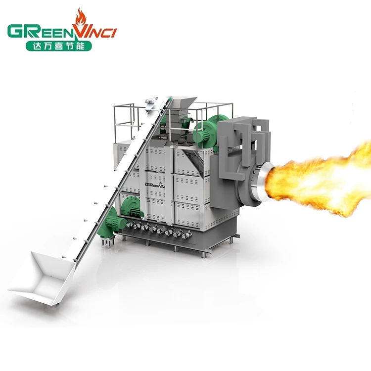 New design biomass gasification machine wood pellet, briquette burner for industrial boiler