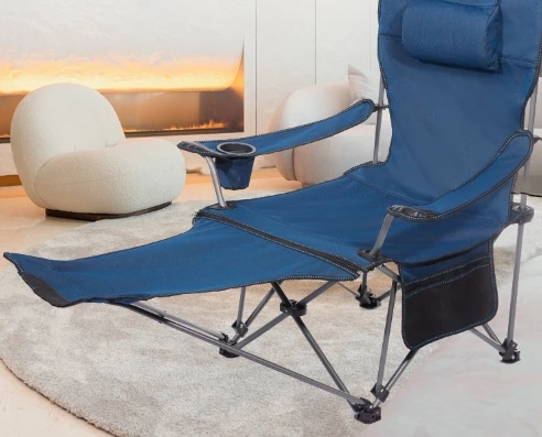 Outdoor folding camping portable beach chair with thickened backrest fishing chair office lunch break indoor lounge chair