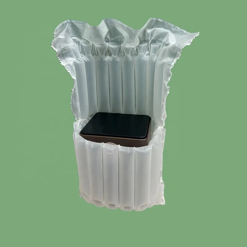 Self Adhesive Cosmetic Transparent Inflatable Packaging Wine Bottle Cushion Air Column Bubble Bag
