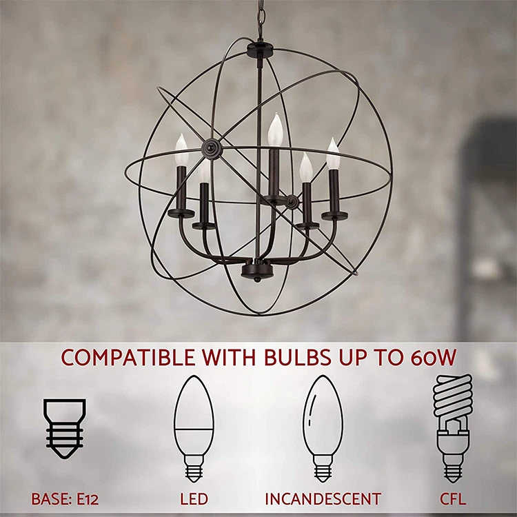 Industrial Metal Wire Cage Pendant Light Nordic Loft Decorative Lamp