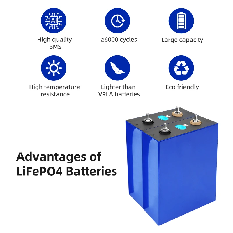 Factory Direct Sale 3.2V 304Ah Lifepo4 Battery Cell Lithium Iron Phosphate Solar RV Grade A DIY 12V 24V 48V RV Boat Home Energy