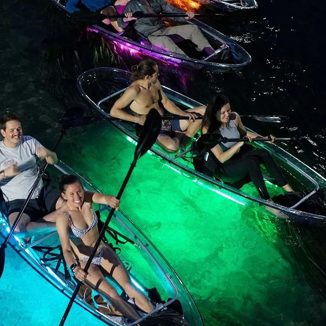 2 Person Seat Transparent night Warehouse  Hot Sales PC Transparent  Kayak Boat Rowing Boats