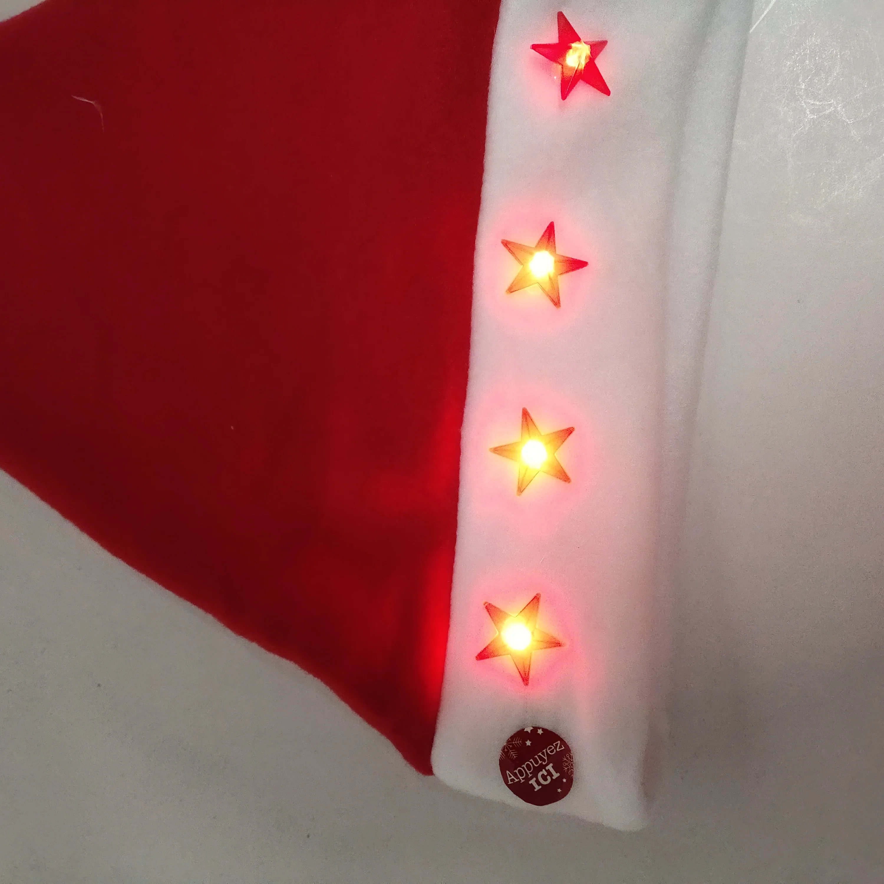 SJ0421 светодиодные рождественские шапки взрослые детские костюмы Головные уборы Санта Клауса Рождественская шапка с красным освещением