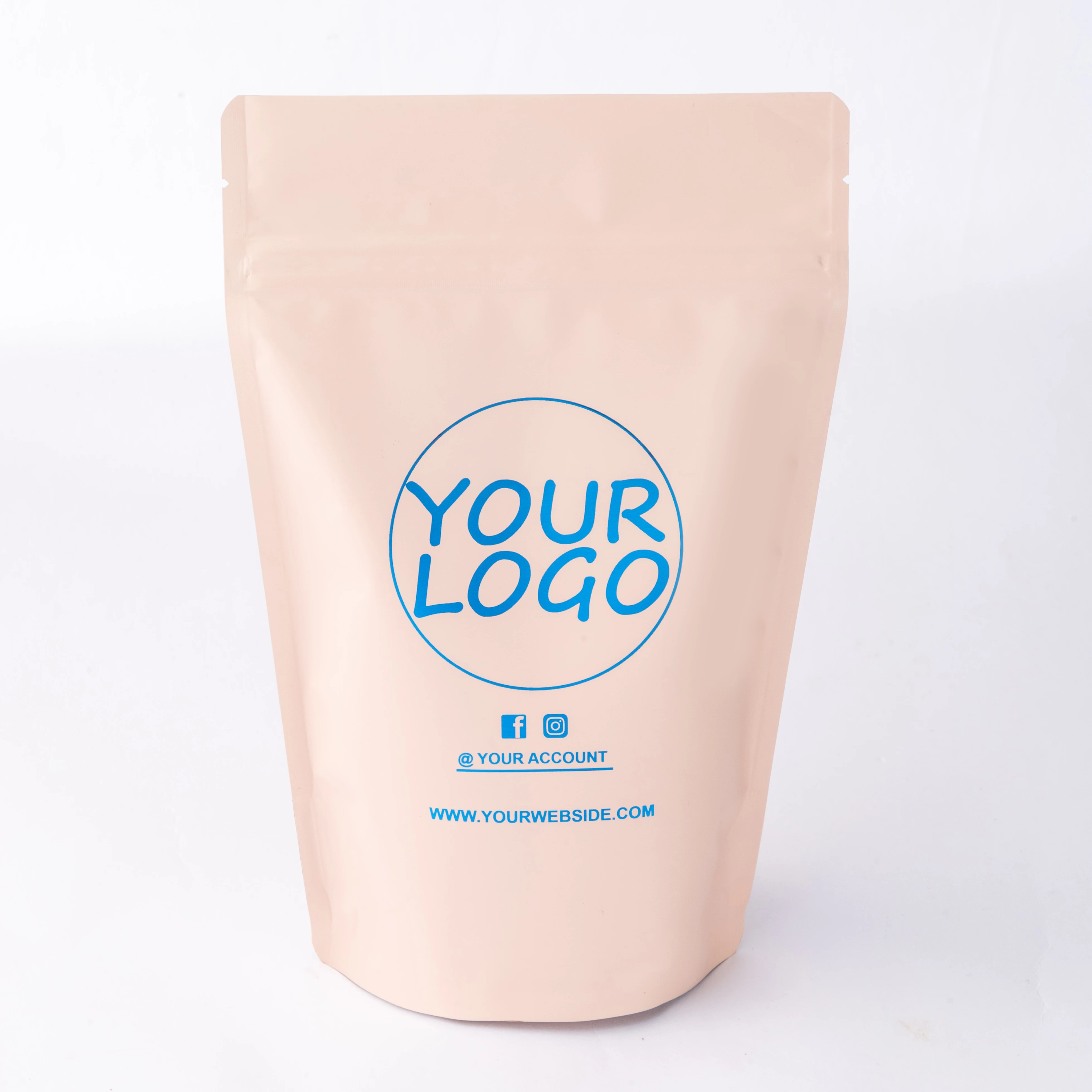 Custom Hot Stamping Gold Logo On 3.5g Pink Matte Myar Stand Up Tea Bag Packaging Reusable Bag Custom Logo
