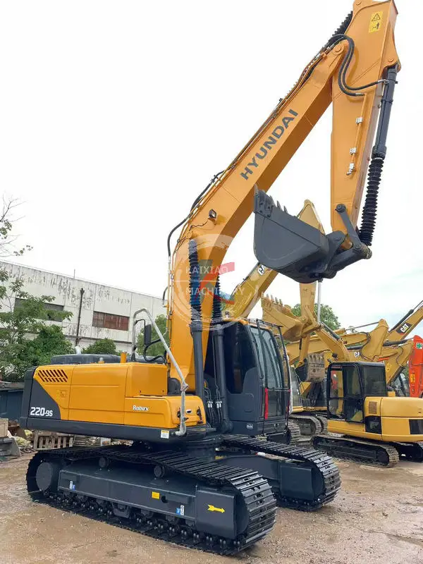 Hyundai 220 used excavator secondhand excavadora backhoe  22 ton in stock crawler digger hydraulic machine low price cheap