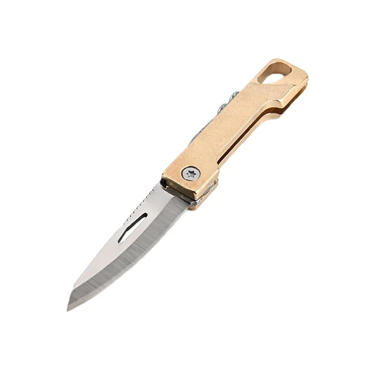 Brass folding Mini knife Carry-on disassembly express knife Keychain pendant portable Mini knifes