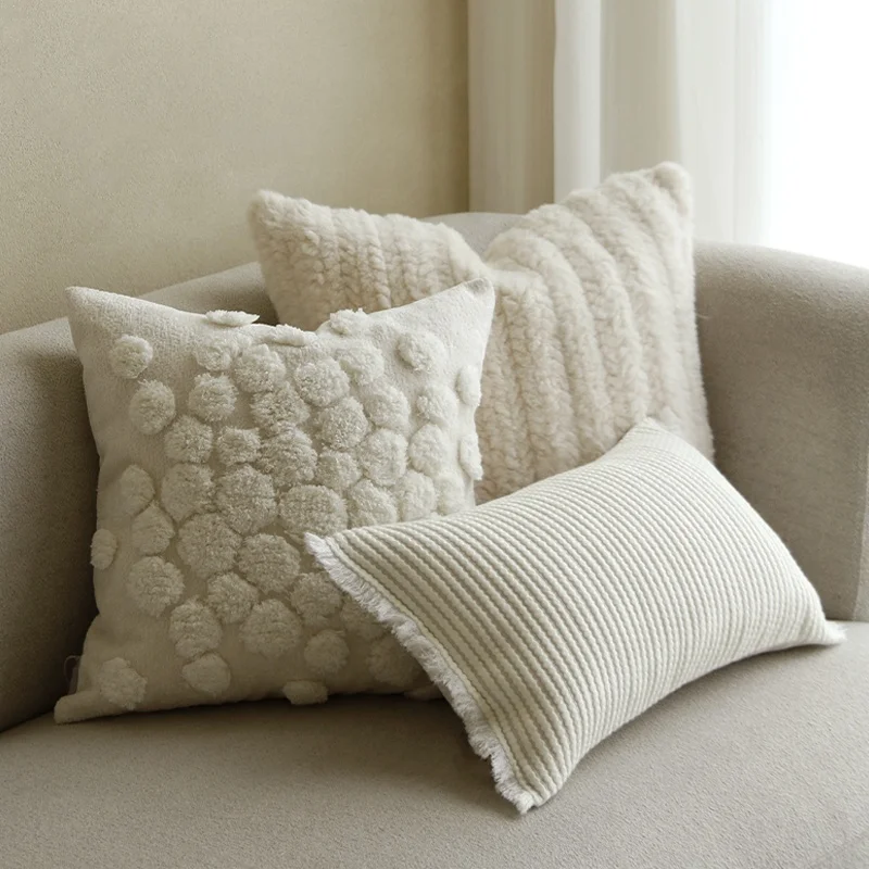 Children Pillows Cushions Pillow Jacquard Cushion Cover Light Luxury Living Room Plush Pillow