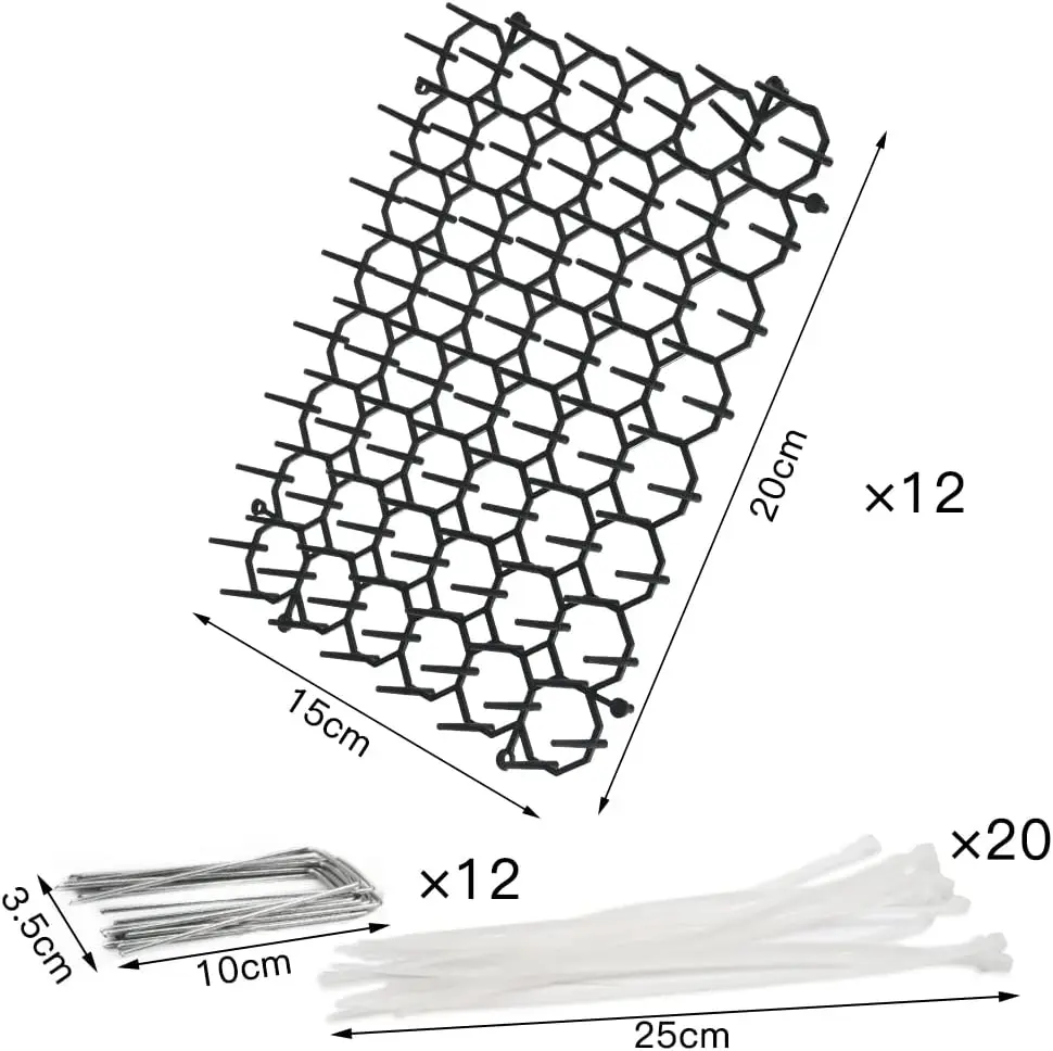 stocks wholesale 15x20cm network digging stopper scat cat repellent deterrent fence mats anti cats spikes with anchors