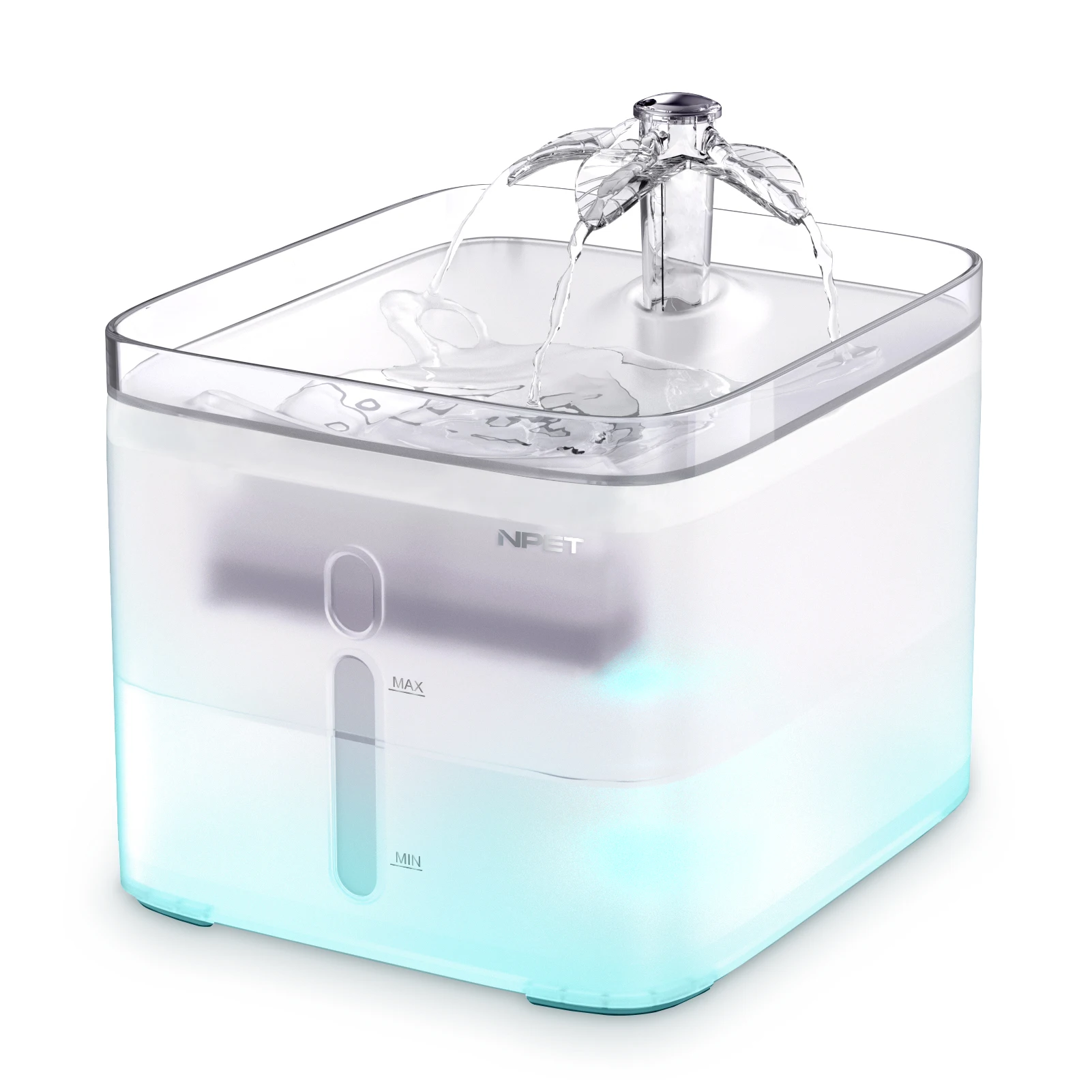 2023 Latest New Design Upgrade 3L Pet  Water Fountain with Auto Shut-off LED Light Pump and Active Carbon Filter for Small Dogs