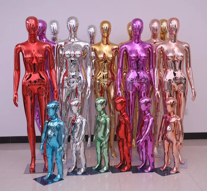 Fashion golden silver chrome plastic mannequin female and male models