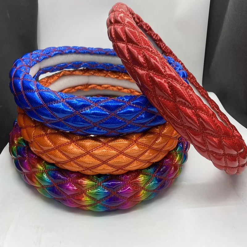 Fashionable And Colorful Car Accessories Women Steering Wheel Cover Leather Car Steering wheel cover