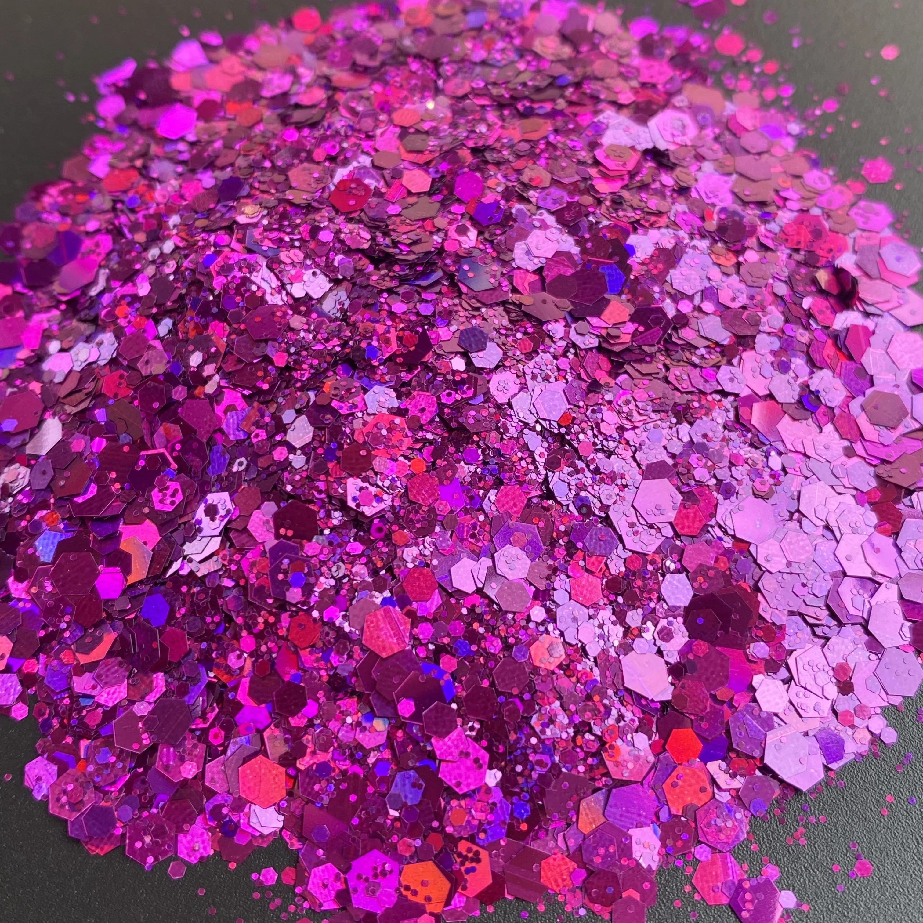Custom Logo Chunky Glitter Bulk Polyester Mixed Holographic Face Body Glitter Craft Powder