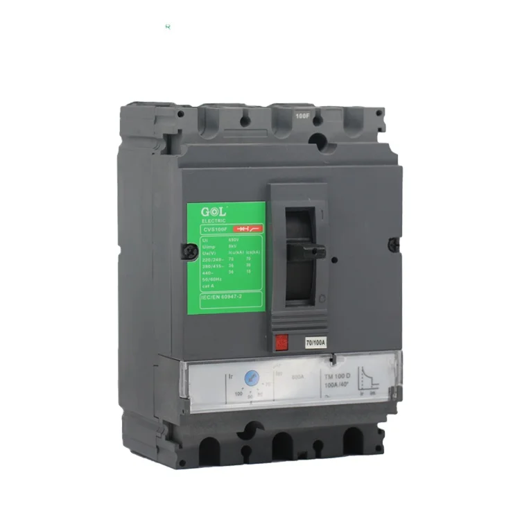 Регулируемый 100amp 630amp переменного тока 3-полюсный термомагнитный MCCB выключатель в