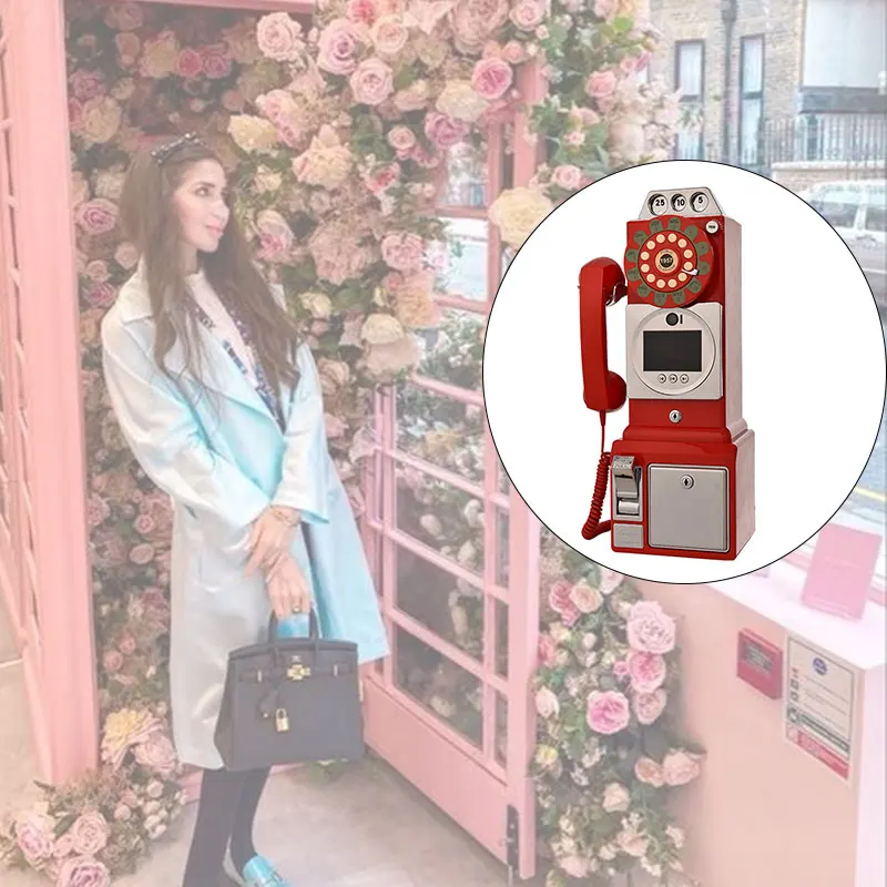 YN Hot Sell Phone booth decoration vintage corded phone Recorded telephone sets Retro Guestbook Audio