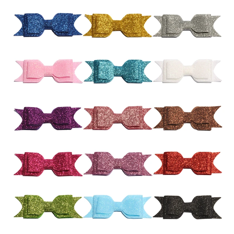 9.5cm Newborn Three Layers Glitter Gold Powder Hair Bows for Hair Clip Handmade Shiny Hairbows for Baby Girls Hair Accessories