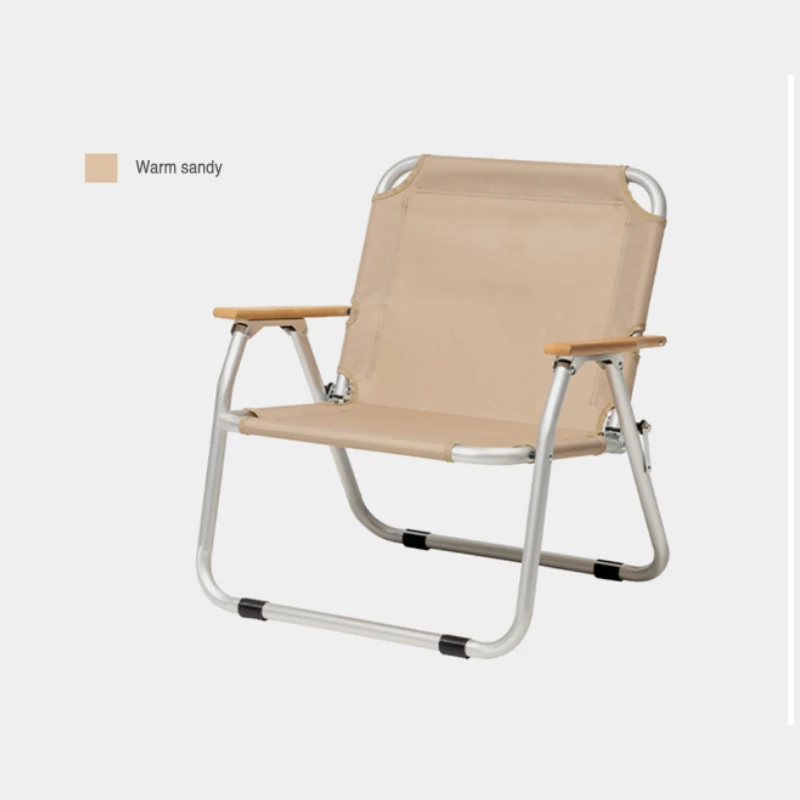 Custom Outdoor Furniture Portable Wood Grain Camping Chair Aluminum Folding Chair