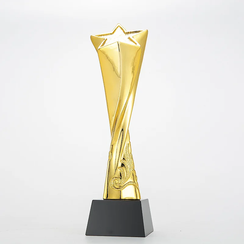 Shining custom  gold plated star  resin trophy award  resin award  for sports resin basketball trophy