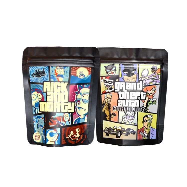 Custom Plastic Packaging 1 Pound Sealed Smell Proof Edible Stand Up Ziplock Bag 3.5 16 Oz 1lb Mylar Bags