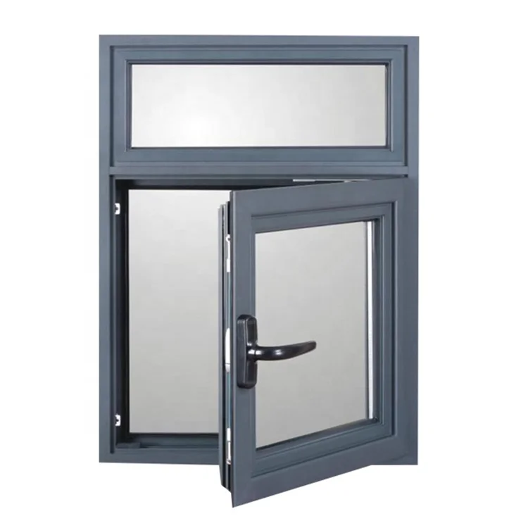 Nordi modern narrow frame commercial customized sizes design black window triple glazed aluminum frame glass windows for sale