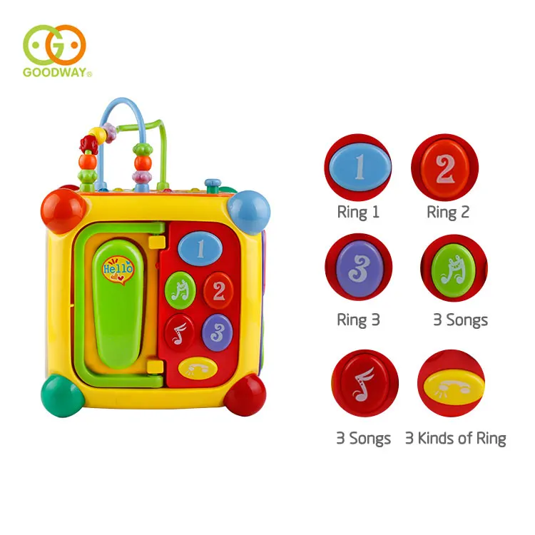 CPC Intelligence bead game 6 sides musical kids activity cube  baby plastic education toys