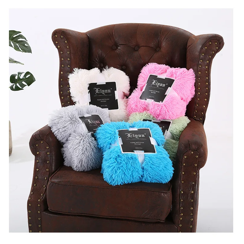 2020 14 colors super soft blankets for beds shaggy faux fur blankets Winter Warm Quilt