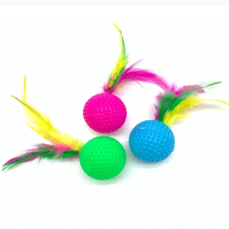 
Pet Product cat sounding toys color golf badminton Interactive Kitten pet cat toys 