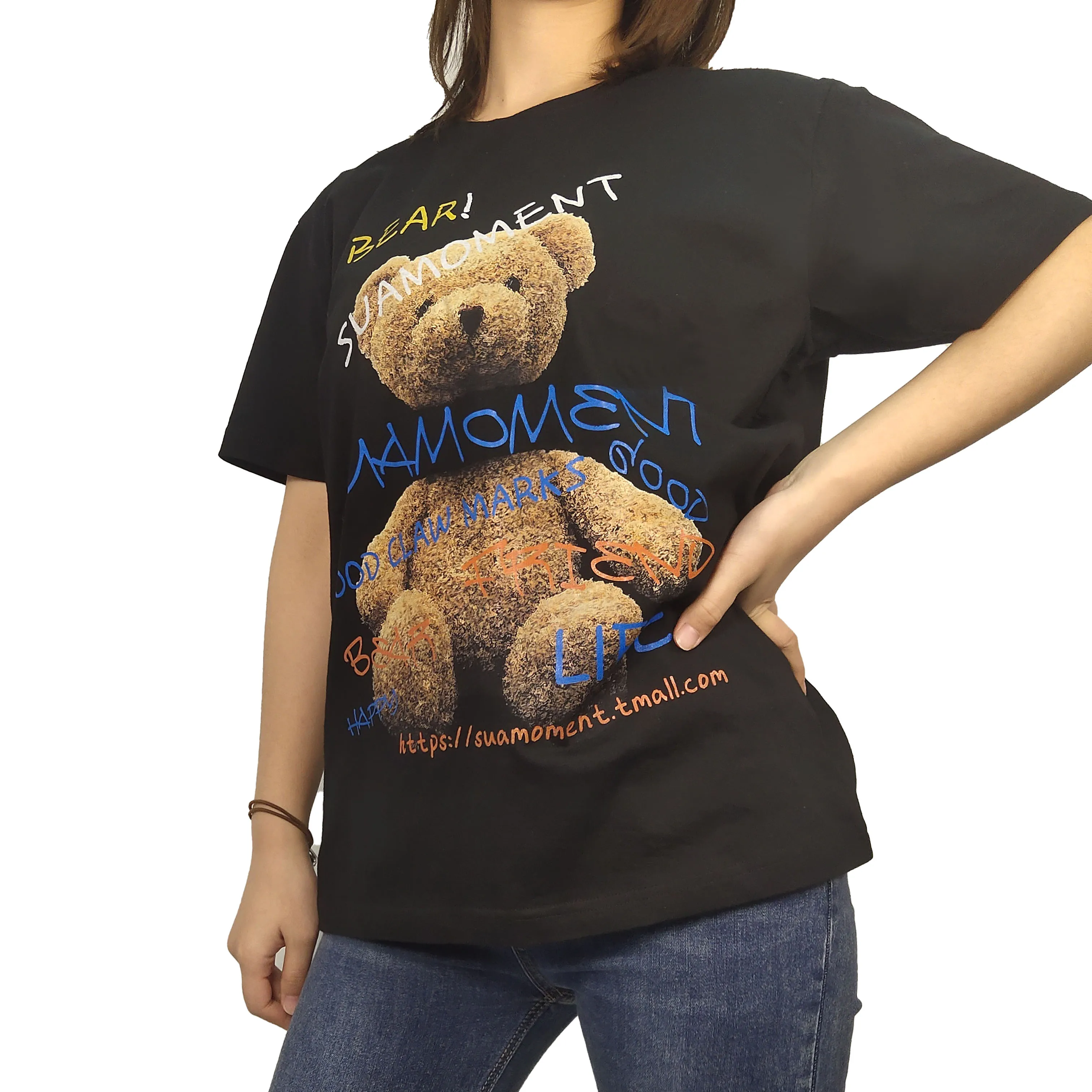 Оптовая продажа, женские футболки большого размера в стиле хип-хоп с 3D-принтом и логотипом на заказ