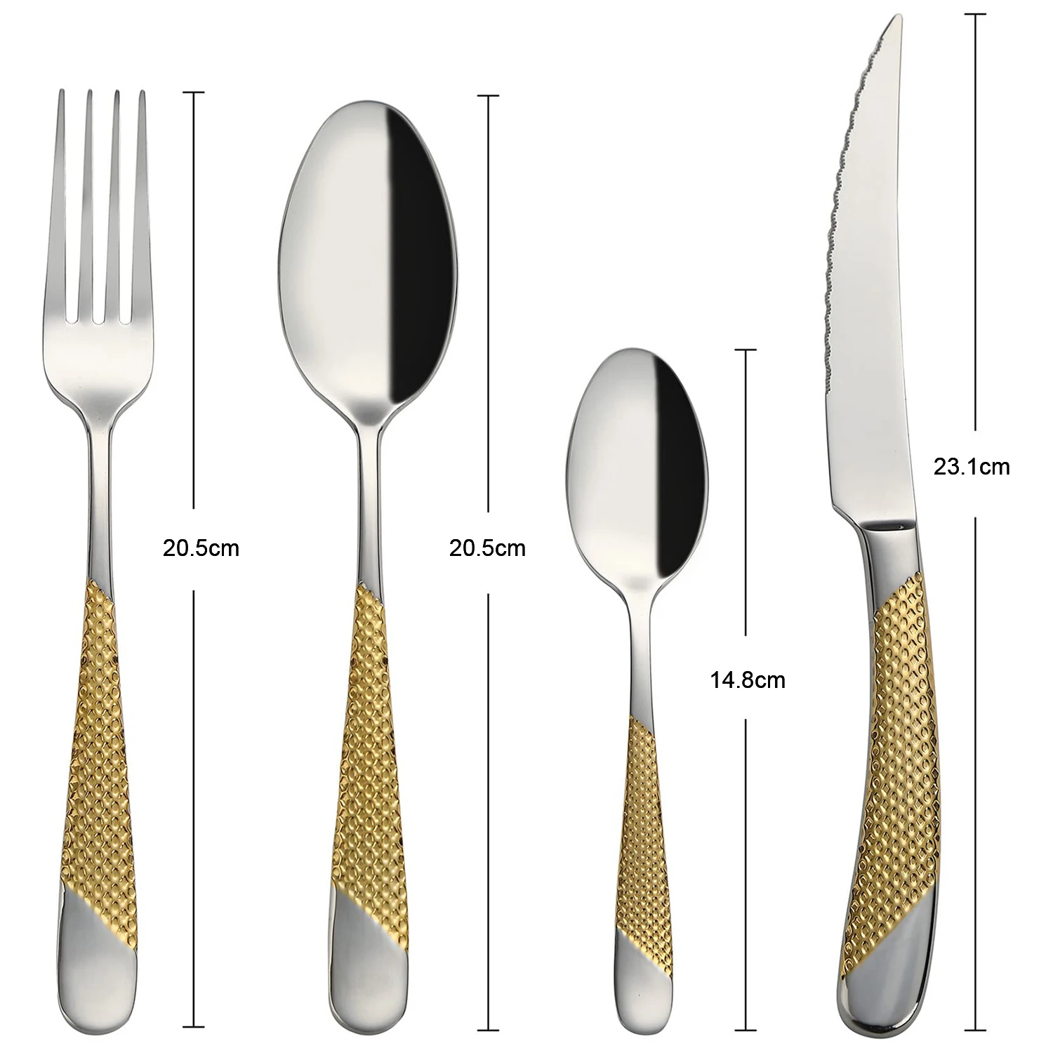 Fashion Silverware Sets Coffee Spoon Cutlery 2 Forks Wedding 24 Pcs Gold Flatware