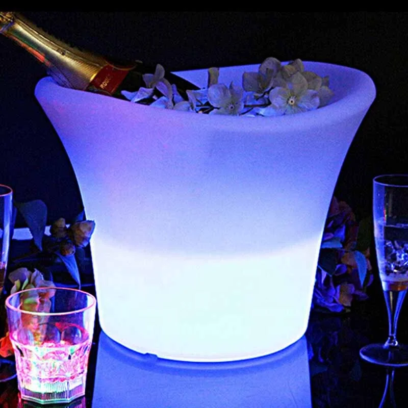 
Latest Design Nightclub Furniture Ice Bucket Rechargeable Battery Led Wine Ice Bucket With Light 