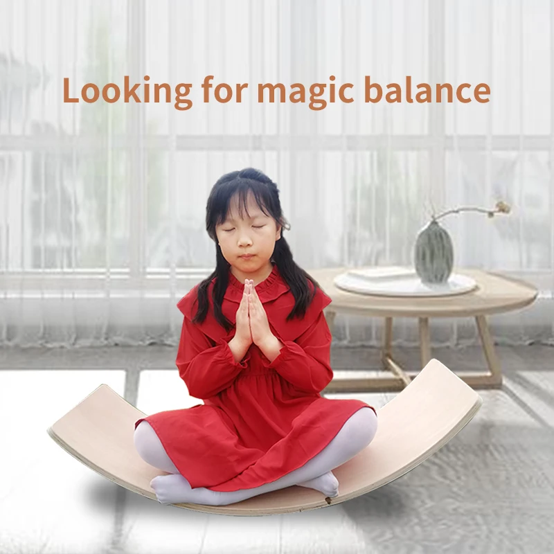 Wholesale gym custom adults workout fitness wooden surf balance board ebony tennis trainer