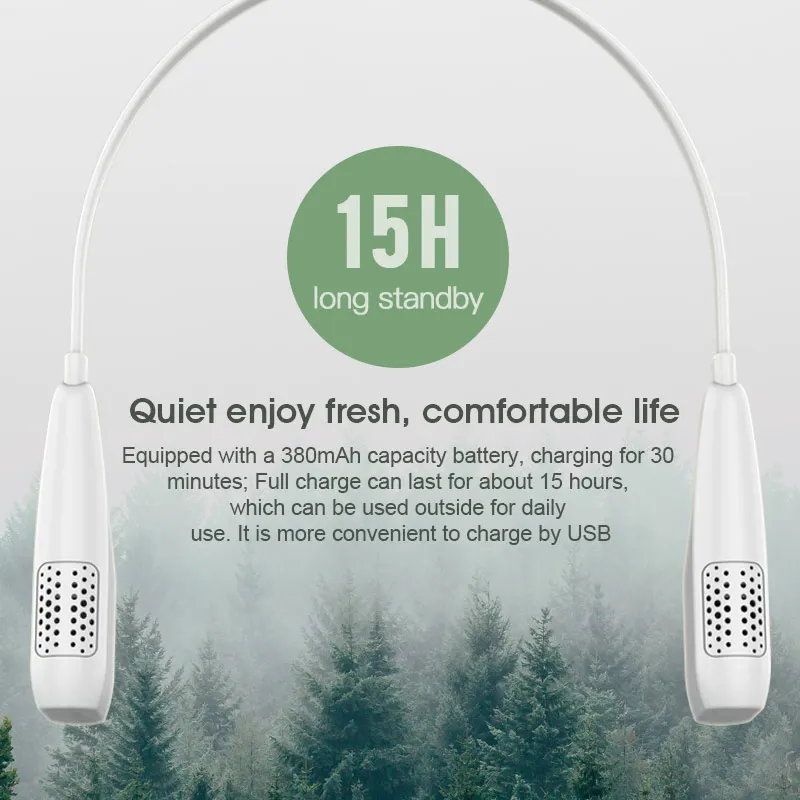 
Personal Anion Rechargeable Neck Style Wearable Air Purifier Smoke Purification Virus Blocking Negative Oxygen Ion generator 