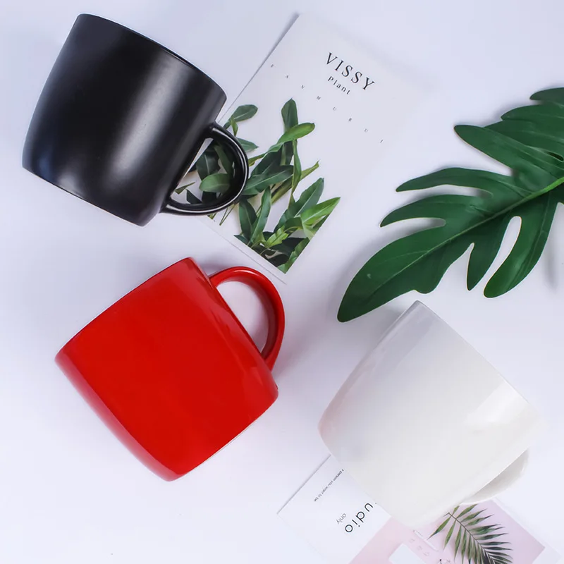 450ml black ceramic mug  custom logo milk porcelain cups coffee mugs restaurant pottery cup