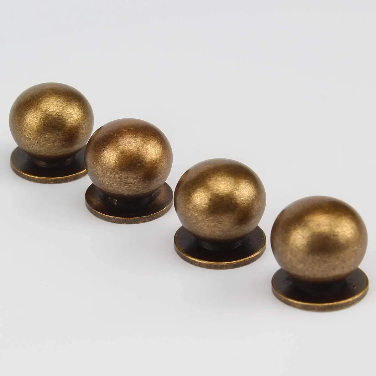 AIMINO OEM Round Solid Brass Pulls Antique Cabinet Drawer Small Handles Modern Minimalist Handles Knobs (Antique Bronze