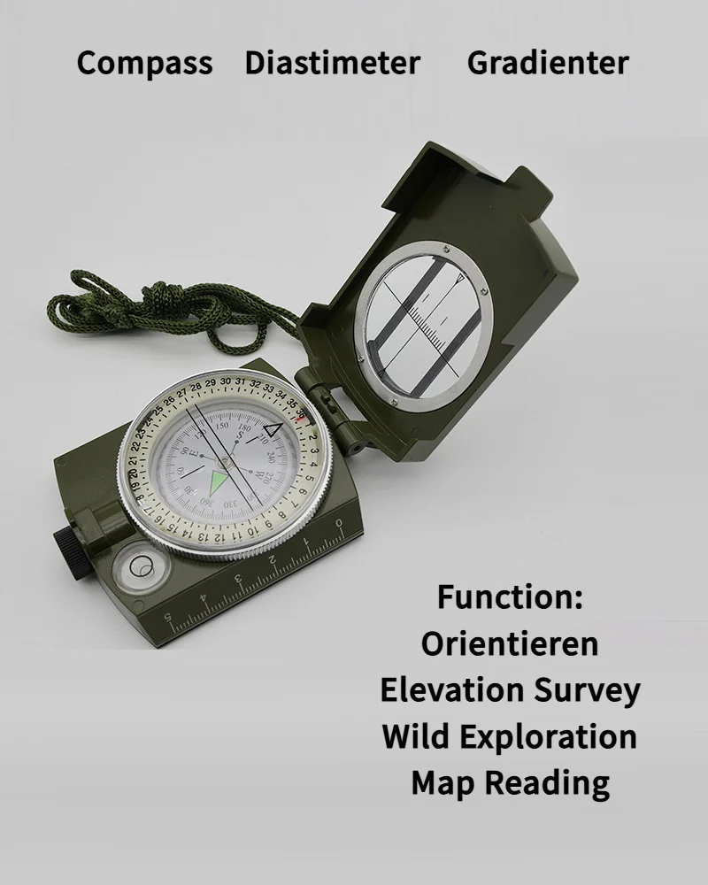 Outdoor Survival Compass Multi-functional Metal Zinc Pocket Vehicle Climbing Camping Travel Compass