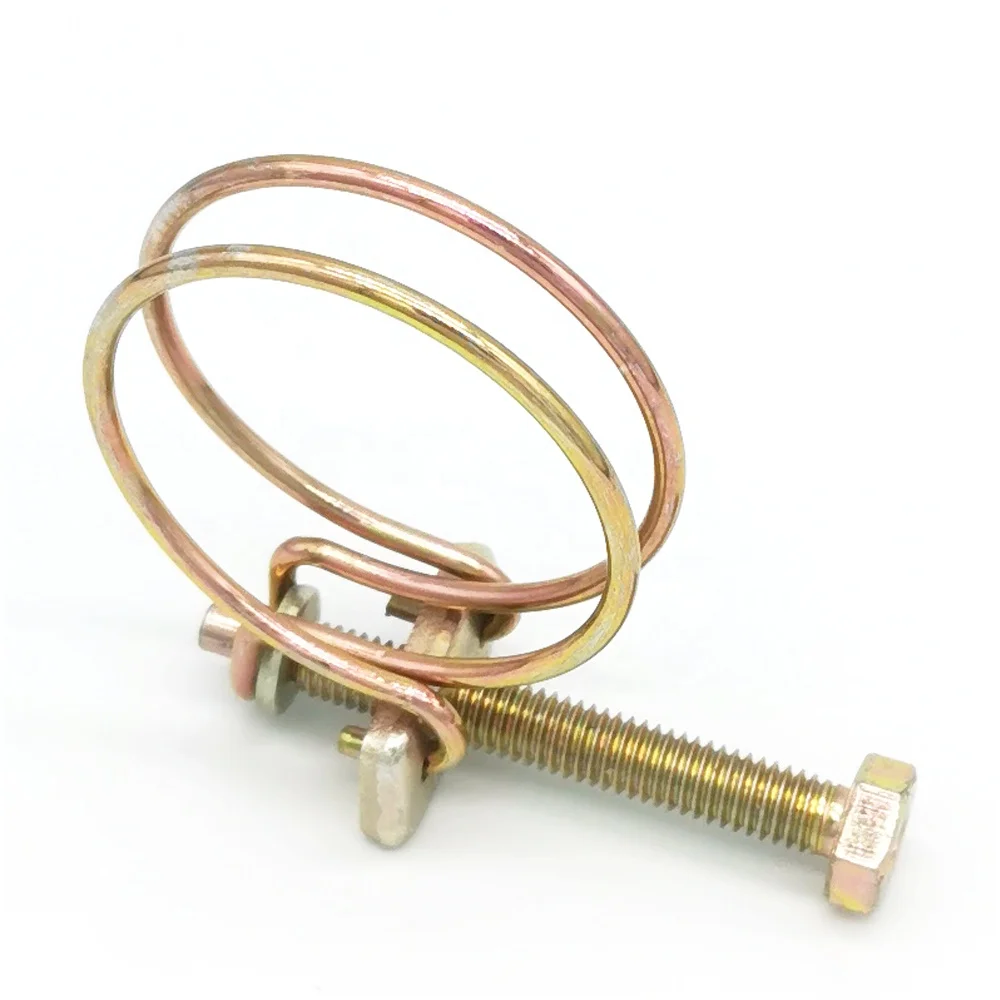 France twin wires round hose clamp Double Wire Hose Clamp,Adjustable  Clamps with Screws Bolts Locking,Stainless Steel Clamp